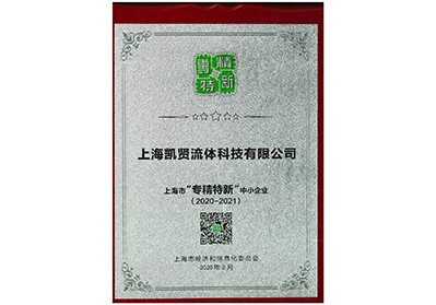 上海市级专精特新企业证书
